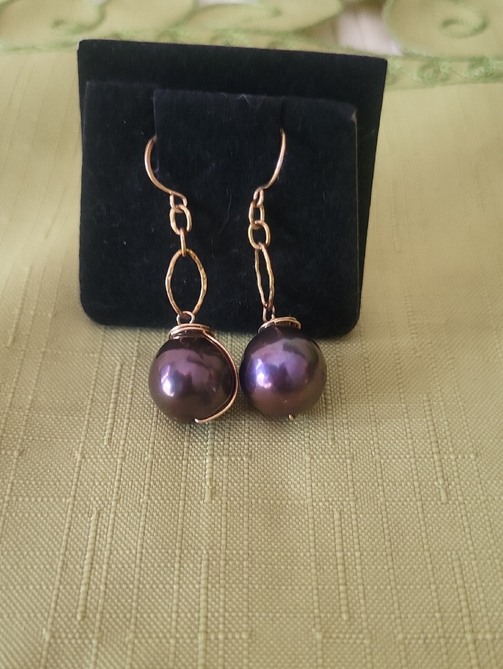 Tahitian Pearl Dangle Earrings - Picture 3 of 3